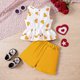 thumbnail image 3 of Conjunto de ropa encantadora para niños y niñas, Top sin mangas de Color liso y pantalones cortos, ropa informal de uso diario, de 1 a 6 años, verano, 2 piezas, 3 of 5