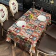 thumbnail image 2 of Multicolor Christmas Icon Pattern Rectangle Tablecloth 60"x102",Waterproof Polyester Rectangle Table Cloth, Wipeable Spillproof Polyester Tablecloth for Dining, Camping, Indoor and Outdoor, 2 of 6