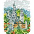 thumbnail image 1 of (FA294) Hilo algodón ecológico bordado no manchú 14CT 2 hebras impresión 34*42 cm serie ciudad-Kit serie paisaje punto cruz del Castillo Swanstein (borde gancho), 1 of 9