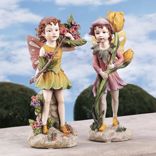 Design Toscano Meadow Fairy and Meadow Pixie Garden Statue by Design Toscano