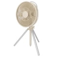 thumbnail image 2 of Ventilador de camping con trípode USB, batería recargable de 10000 mAh, con luz nocturna, color beige, 2 of 14