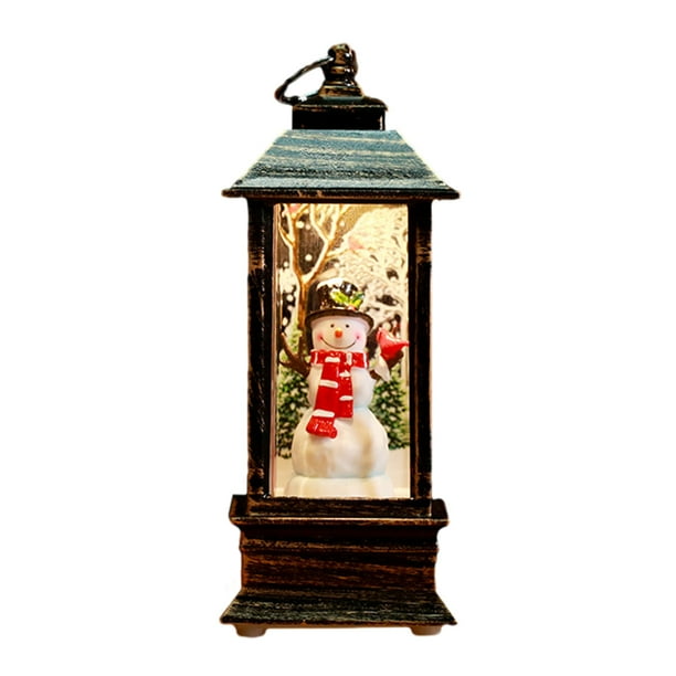 Lighted Snow Globe Christmas Lantern, Battery Operated Snow Globe