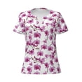 thumbnail image 3 of Naloa Orchids Flowers Print T-Shirts Short Sleeve V Neck Tees for Women Fashion Tops Trendy Lightweight Soft Casual Summer Outfits Clothes, 3 of 5