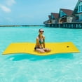 thumbnail image 3 of Gymax 87'' x 36'' 3-layer Floating Pad Mat Water Sports Recreation Relaxing Yellow, 3 of 6