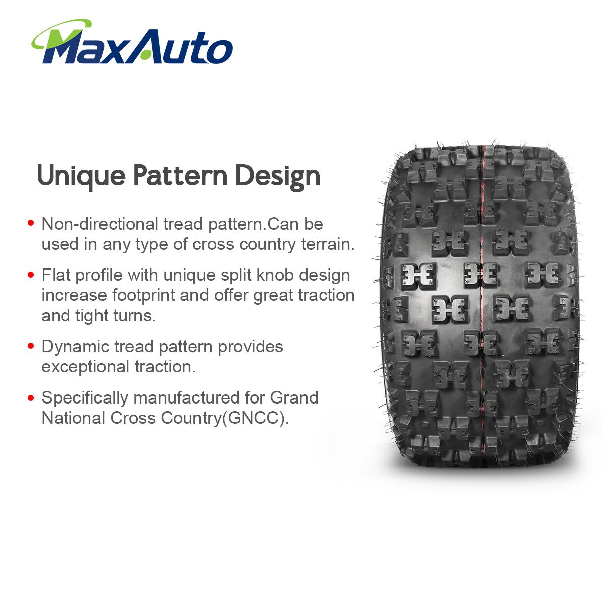 Set of 2 MaxAuto 20x10-9 ATV Tires 20x10x9 Rear Quad Sport Tires All Terrain UTV Tires 20x10.00-9 Tubeless 6PR Mud Sand Snow Tires - image 3 of 6