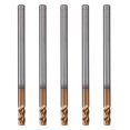 thumbnail image 3 of 5 Pcs 3mm Solid Carbide Endmills Endmill D3X8XD4X50L & 10 Pcs CNC Router Bits 1/8 Inch Spiral Upcut Router Bit,5 * Endmill 10 * spiral upcut bits,Gold-silver & Silver, 3 of 10