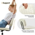 thumbnail image 5 of Armless Office Chair, Swivel Rolling PU Leather Vanity Chair with Back Lumbar Support Height Adjustable Computer Chair, Small Desk Chair for Home Office (Beige White), 5 of 14