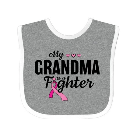 

Inktastic Breast Cancer Awareness My Grandma is a Fighter Gift Baby Boy or Baby Girl Bib