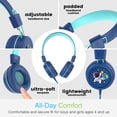 thumbnail image 3 of MEE audio KidJamz Wired Headphones w/ 3.5mm Plug, Safe Listening Kids Headset for School (Blue), 3 of 10