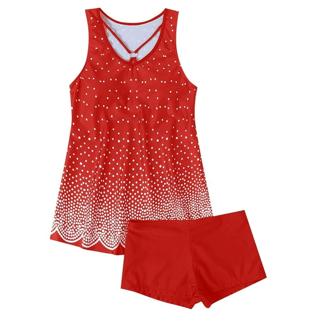 FcBaudy Maillots de Bain pour Femmes Deux Pièces Maillot de Bain pour Femmes Tankini Maillots de Bain pour Femmes Femmes Conservateur Imprimé Dos à Bretelles Ensemble Deux Pièces Maillots de Bain Robe de Bain Femmes Maillot de Bain