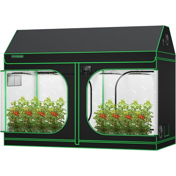 VIVOSUN R846 4x8 Grow Tent, 96"x48"x72" Roof Cube Tent with Observation Window and Floor Tray for Hydroponics Indoor Plant for VS4000/VSF4300