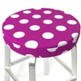 thumbnail image 3 of Balery Purlpe And White Polka Dot Fundas de asiento para taburete de bar redondo de tela de terciopelo ajustables que protegen de arañazos y manchas para sillas de 14 a 17 pulgadas.-13 inch, 3 of 7