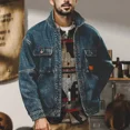 thumbnail image 4 of Chaqueta vaquera para hombre, otoño, vintage, cargo, a bordo, japonesa, retro, de alta calidad, abrigo vaquero para hombre, una pieza, estética coreana, lujo, 4 of 5