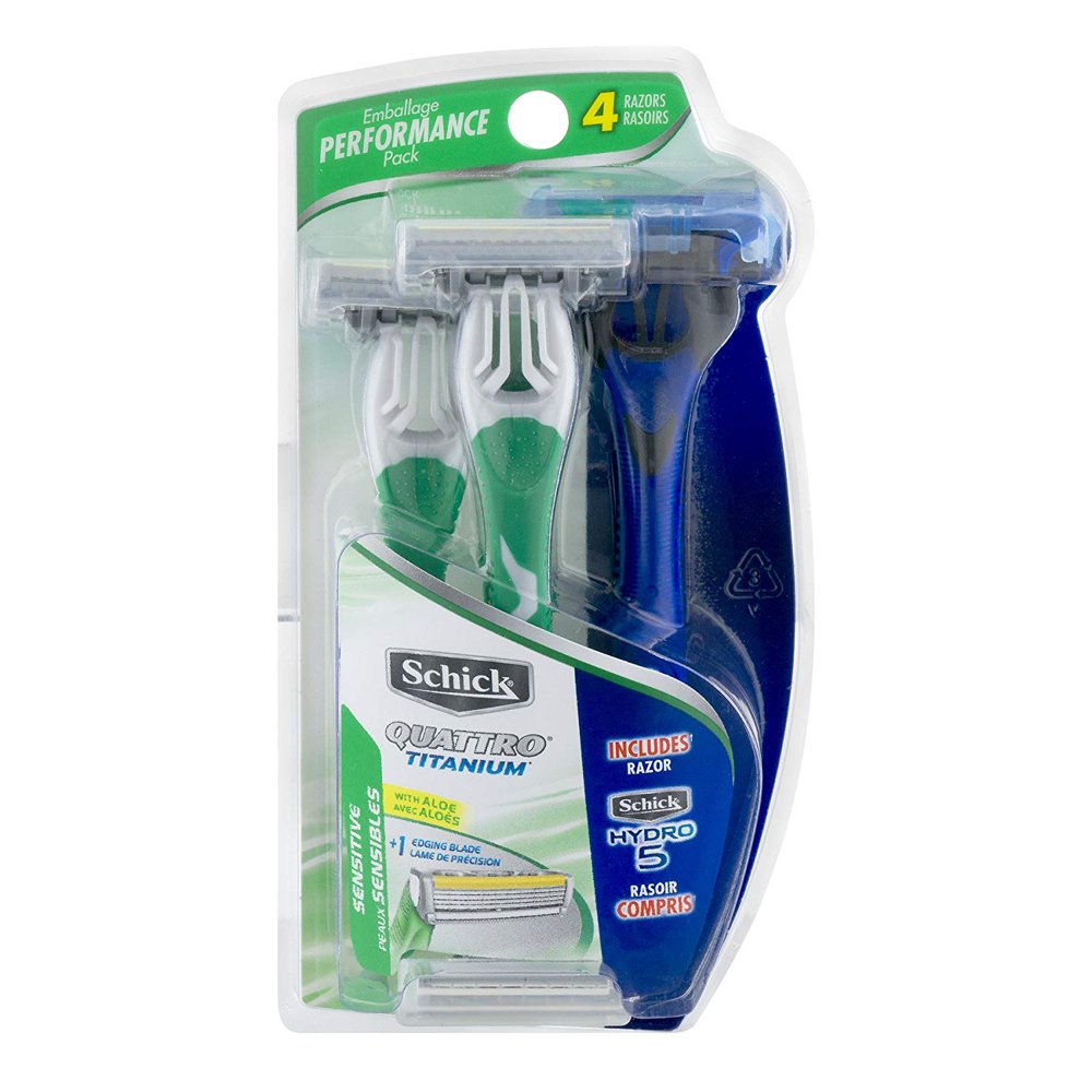 Shick Quattro for Men Disposable Razors,Sensitive Hydro 5 , 1 Pack/3 ct