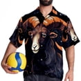 thumbnail image 4 of Aries Constellation Men's Short Sleeve Casual Printed Button Down Beach Shirts, 4 of 6