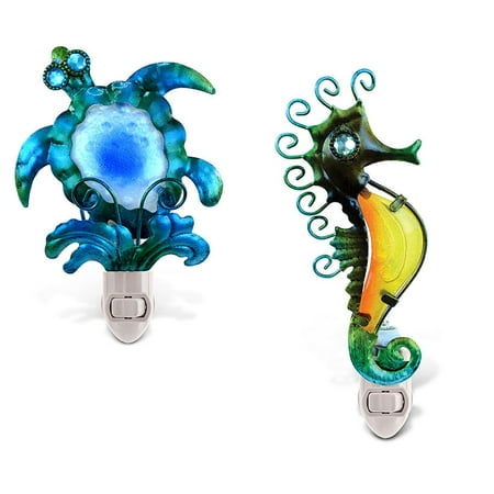 

Puzzled Night Light Sea Turtle and Sea Horse - Ocean Life Theme- Multicolored