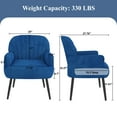 thumbnail image 6 of Holiway Accent Chair Flannel Upholstered with Metal Legs, Modern Sofa Chair for Bedroom/Office, Blue, 6 of 12