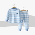 thumbnail image 2 of 4-5 Years Child Boys Striped Pajama Set,Long Sleeve Top and Pants,Soft Sleepwear Loungewear for Fall Winter, 2 of 7