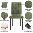 thumbnail image 4 of VECELO Upholstered Dining Chairs, Modern PU Leather High Back Chair with Wood Legs for Kitchen, Living Room, Set of 2, Dark Green, 4 of 10