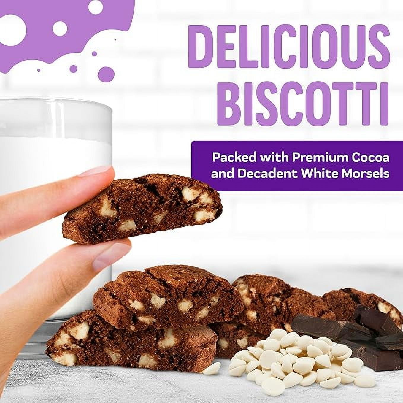 Cooper Street Twice Baked Italian Biscotti Cookies - Brownie Chocolate Biscotti - 5 oz - 6 Pack