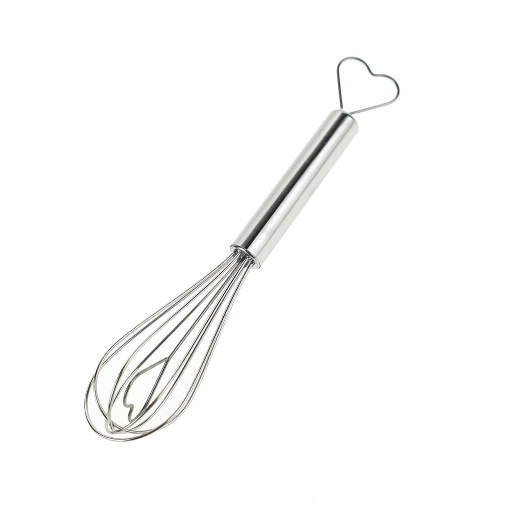 Mini Favor Heart Metal Whisk, Silver, 61/2Inch