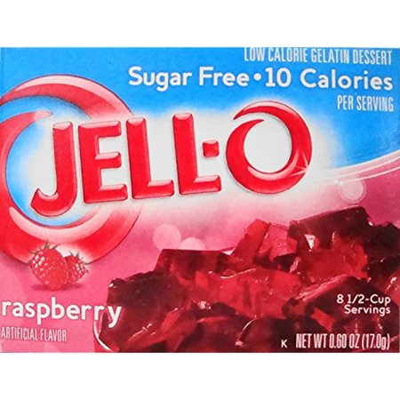 Jell-O Raspberry Sugar-Free Gelatin 0.60 Oz (4 Pack)