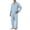 Light Blue #19, variant on WULMLEO Two Piece Pajama Sets for Men Fall Solid V Neck Button Down Long Sleeve Shirts Wide Leg Pants Outfits Casual Trendy Suit Comfortable Loose Fit Sleepwear Set Gray 2XL