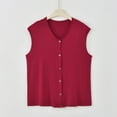 thumbnail image 2 of Wyobmus Women's Button Down Tank Tops Sleeveless Crew Neck Open Front Crop Vest Summer Going Out Y2K Clothes Burgundy, 2 of 7