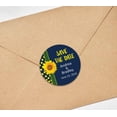 thumbnail image 3 of Darling Souvenir Round 45 Pcs Sunflower Save The Date Stickers Wedding Personalized Bride Groom Names And Date Envelope Seals - Blue, 3 of 4