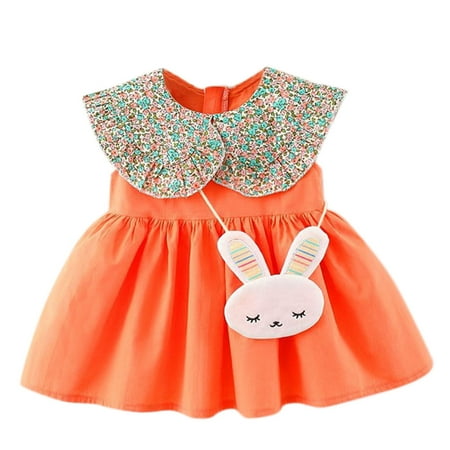 

Floral Bag Clothes Dress Baby Princess Outfits Girls Dresses Sleeveless Kids Girls Dress&Skirt