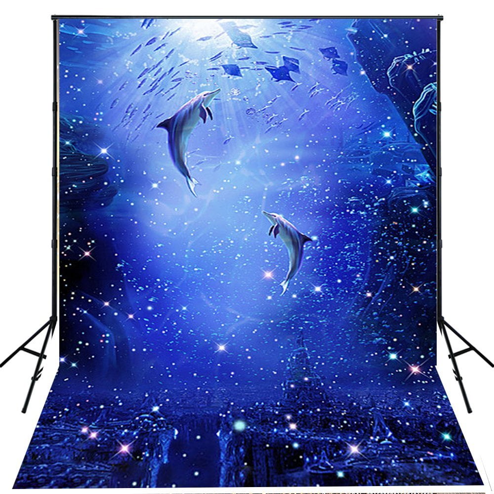 Under The Sea World Background Photography 5x7ft Vinyl Photo Backdrop Newborn Tropical Ocean Blue Dolphin Backdrop for Baby Shower Seamless Photo Props Under The Sea World Background Photography 5x7ft Vinyl Photo Backdrop Newborn Tropical Ocean Blue Dolphin Backdrop for Baby Shower Seamless Photo Props