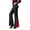 Red, variant on Halloween Pants for Women Elastic High Waisted Flare Pants Vintage Gothic Lace Trim Side Eyelet Ribbon Bow Bell Bottom Long Pants for Dating Vacation Parties S