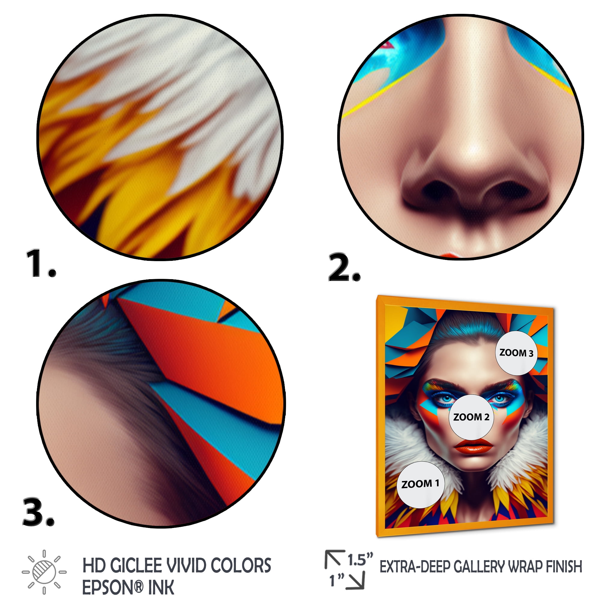 Designart Colorful Sensual Woman In Fur Coat I Framed Wall Art