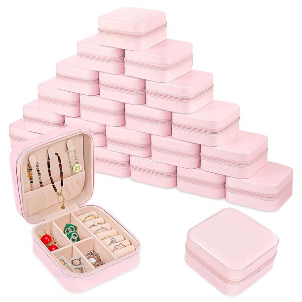 30PCS Organizador Portátil de PU, Set de Viaje Apto para Anillos, Pendientes, Collares y Pintalabios