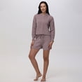 thumbnail image 4 of Women's Adyson Parker Pajama Sweater & Pajama Shorts Set Color: Bark Size: LARGE, 4 of 4