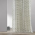 thumbnail image 5 of Saida Chocolate Embroidered Geometric Patterned Faux Linen Sheer Curtain (1 Panel), Saida Chocolate, 50W X 108L, 5 of 12