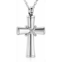Cremation Jewelry Cross Urn Necklaces for Ashes for Women Men Classic Urn Pendant Memorial Keepsake Ash Holder
