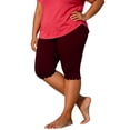 thumbnail image 2 of Utoimkio Women's Plus Size Capri Leggings,Scallop Hem Stretchy Cropped Pants, 2 of 6