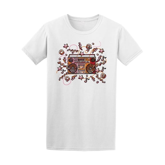 Funky Colorful Drawn Boombox Men's Tee - Image by Shutterstock