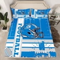 thumbnail image 2 of jejeloiu Rugby Gamer Bed Sheets,Football Sport City King Sheets,Blue Gray White Sheet Set For Boys Kids,Microfiber Bedroom Decor,4pcs, 2 of 7