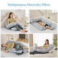 thumbnail image 5 of U Shaped Pregnancy Pillow, Full Body Maternity Pillow with Removable Silky Cover, Support for Back,Leg,Belly for Pregnant Women, Side Sleeper, Pain Relief, Ergonomic Soft Cushion, 51 Inch, 5 of 7