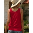 thumbnail image 5 of Women V Neck Tank Tops Summer Ribbed Sleeveless Casual Tops Loose Fit Banded Bottom Shirts, 5 of 7