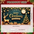 thumbnail image 2 of Golden Decor Christmas Banner Reindeer Design Holiday Display Christmas Tree Pattern Gift Box Elements Merry Christmas Backdrop for Christmas Party New Year Celebration Holiday Gathering, 2 of 9