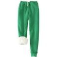 thumbnail image 2 of Petite Sweatpants for Women Women's Warm Lined Athletic Sweatpants High Waisted Jogger Pants Fleece Lined Winter Thicken Outdoor Long Pants Fleece Lined Pants Women Green L, 2 of 3