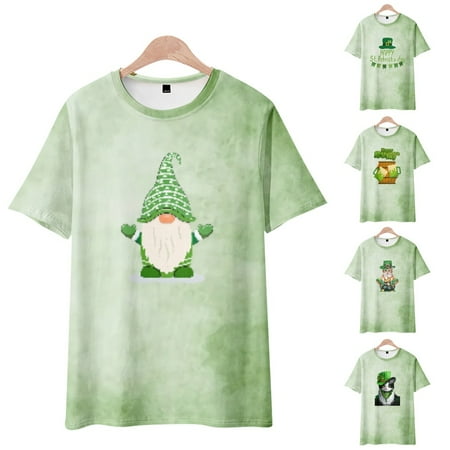 

LANLIN St. Patrick s Day Women 3D Print Graphic Tee Soft Shirts For Women Men