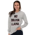 thumbnail image 4 of No Drama Llama Alpaca Chill Relaxed Plus Size Long Sleeve Graphic Tee Shirt Brisco Brands 3X, 4 of 5