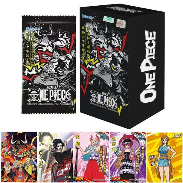 Tarjetas de colección de One Piece para niños, tarjetas coleccionables originales de Wano Country, Luffy, Zoro, Nami, juego de cartas raras Fivean unisex