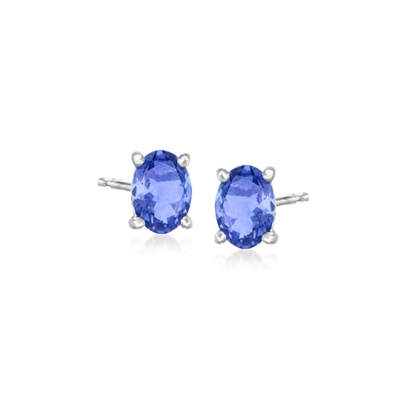 Ross-Simons 1.42 ct. t.w. Tanzanite Stud Earrings in Sterling Silver, Women's, Adult