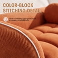 thumbnail image 4 of Lunale 98" Curved Bonelessd Sofa, 3-Seater Floor Cloud Couch, No Assembly Required, Modern Corduroy Bubble Sofa for Living Room, Orange, 4 of 9