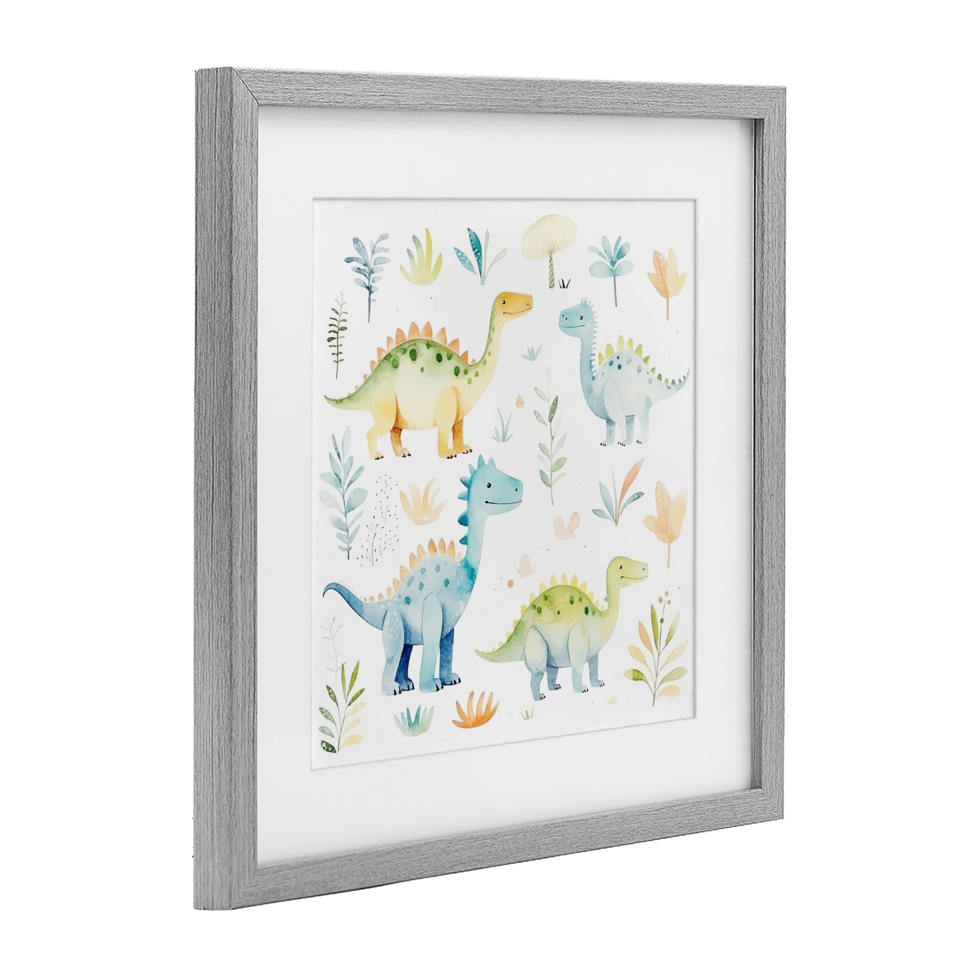 Stupell Industries Different Dinosaur Wonders Gray Framed Print Under Glass, design by Lazar Studio